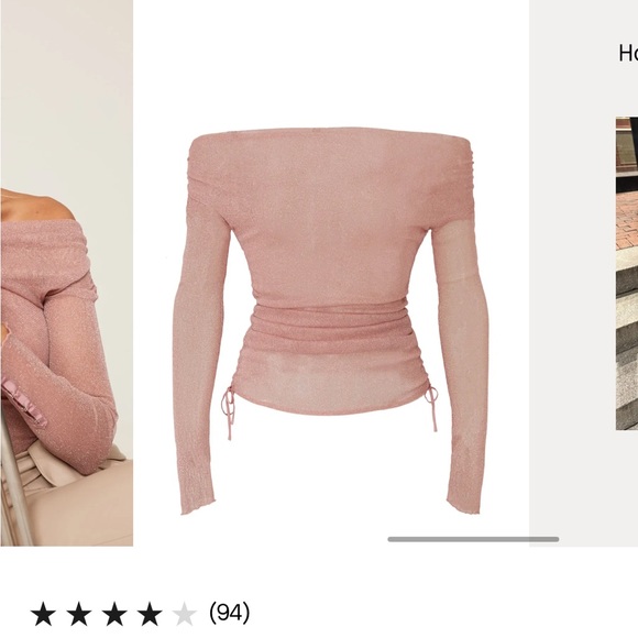 Simkhai sheer sparkly off the shoulder top size M - Picture 3 of 10